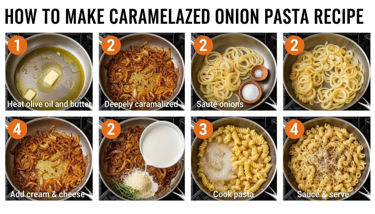 How to make caramelized onion pasta recipe