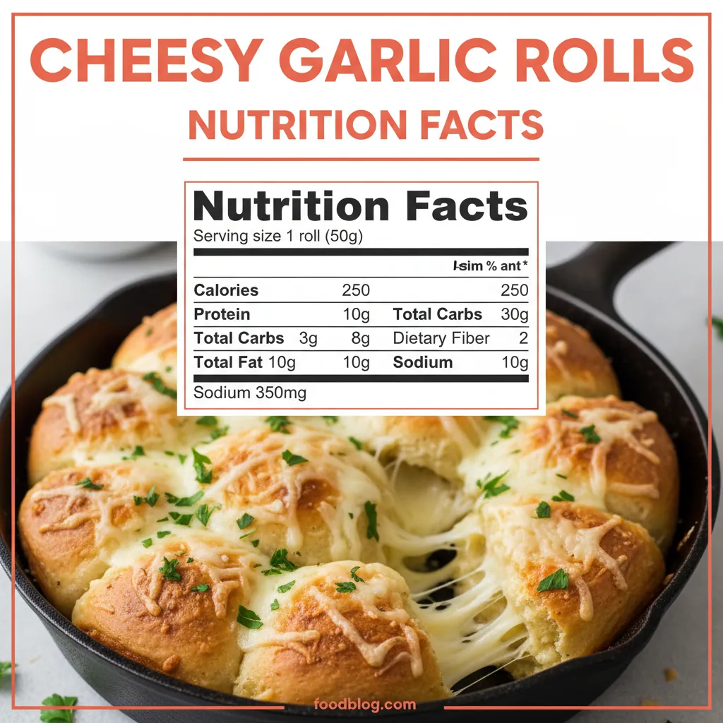 cheese stuffed garlic rolls nutritional information
