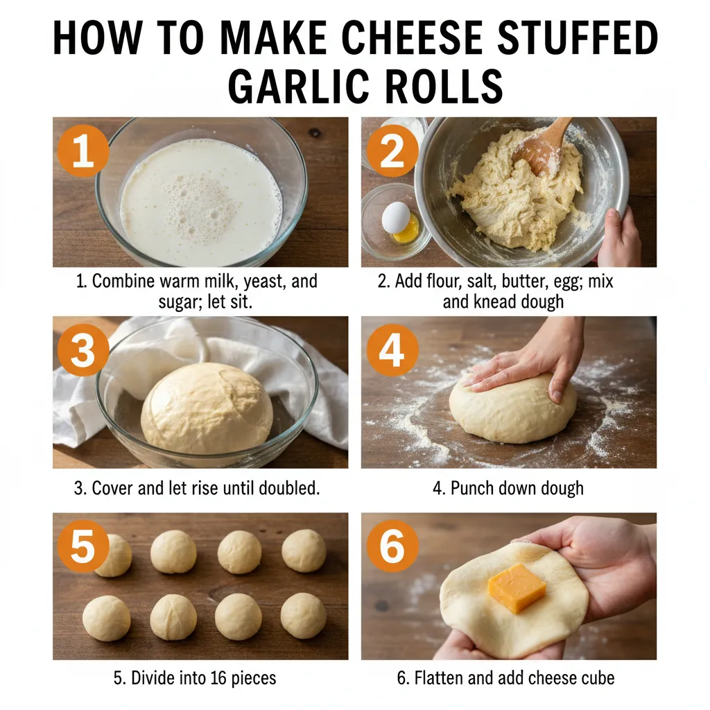 How to make cheese stuffed garlic rolls