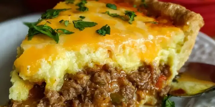 cheeseburger pie recipe featured
