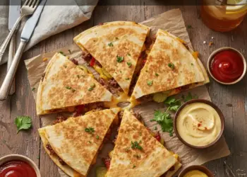 cheeseburger quesadilla recipe featured