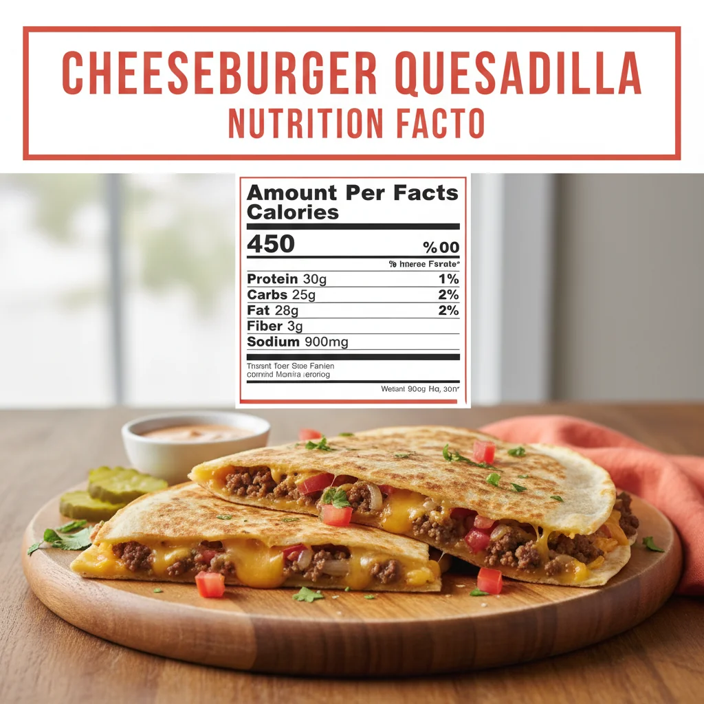 cheeseburger quesadilla recipe nutritional information