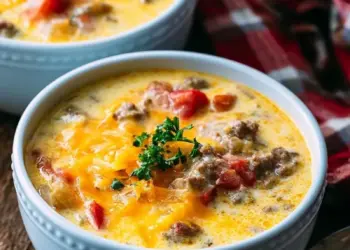 cheeseburger soup recipe featured