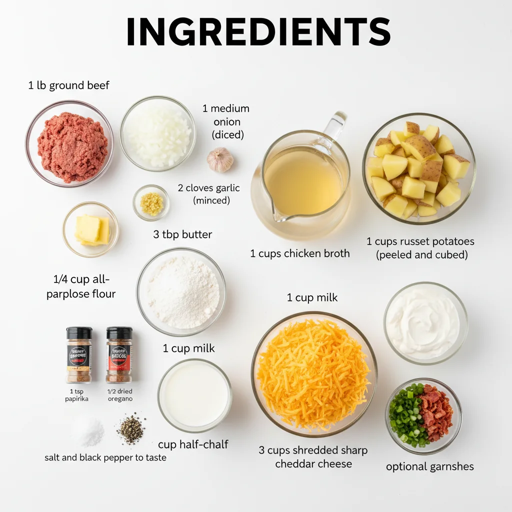 cheeseburger soup recipe ingredients