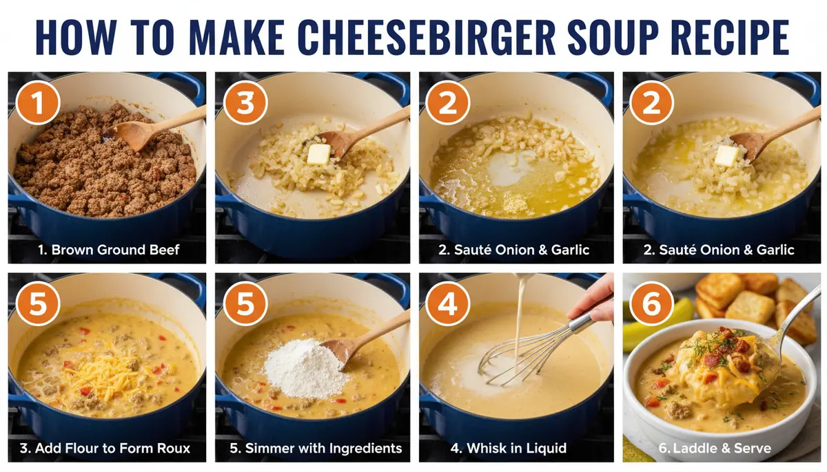 How to make cheeseburger soup recipe
