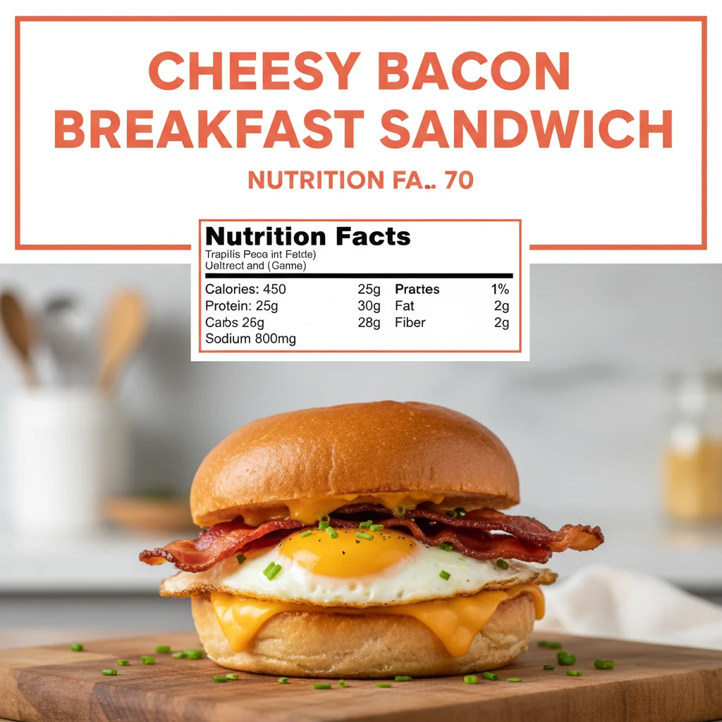 cheesy bacon breakfast sandwich nutritional information