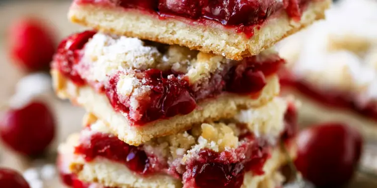 cherry pie bars recipe featured