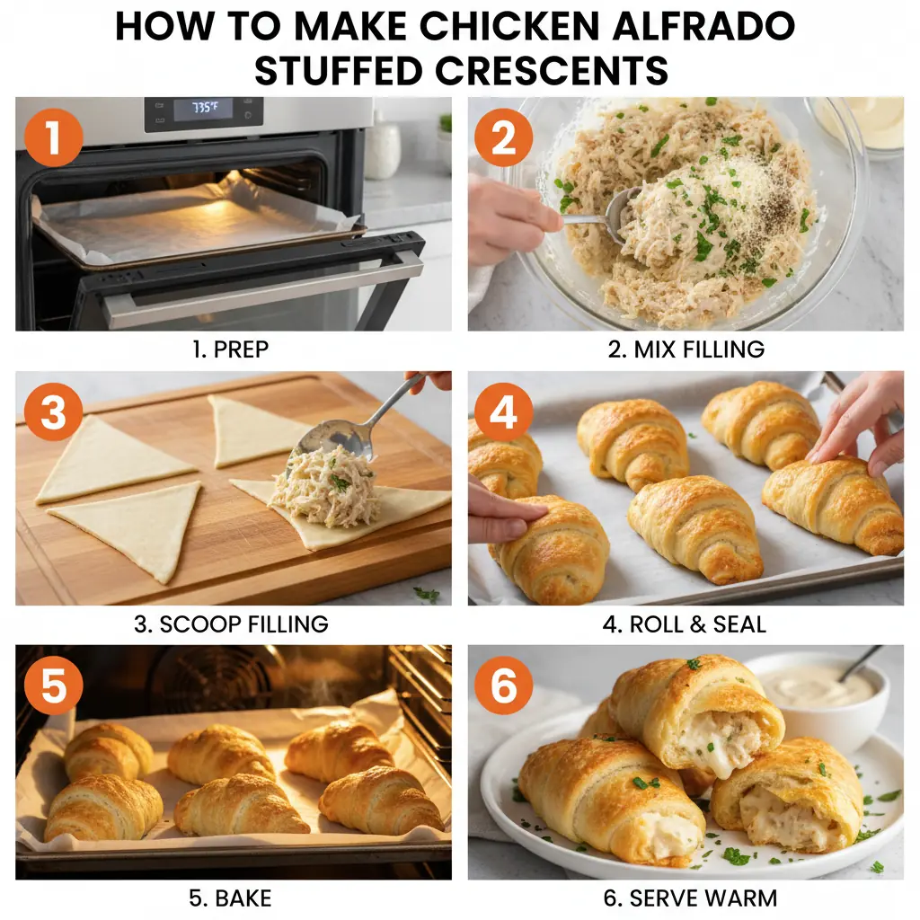 How to make chicken alfredo stuffed crescents