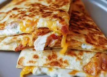 chicken bacon ranch quesadilla recipe featured
