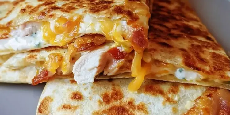 chicken bacon ranch quesadilla recipe featured