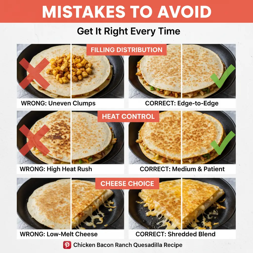 chicken bacon ranch quesadilla recipe common mistakes