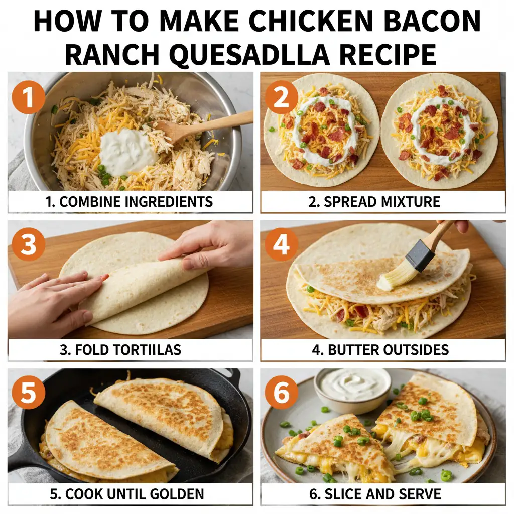 How to make chicken bacon ranch quesadilla recipe