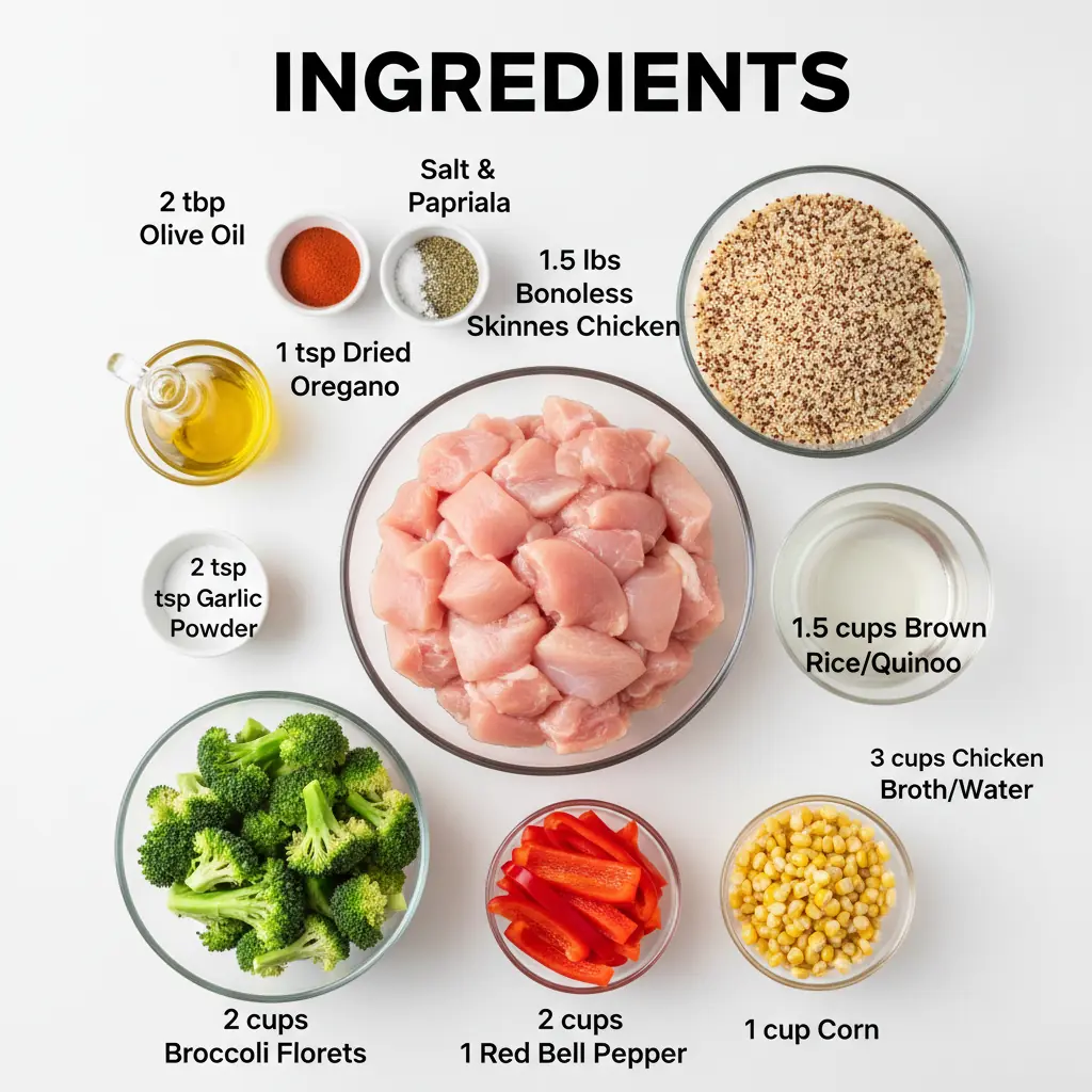 chicken bowl meal prep ingredients
