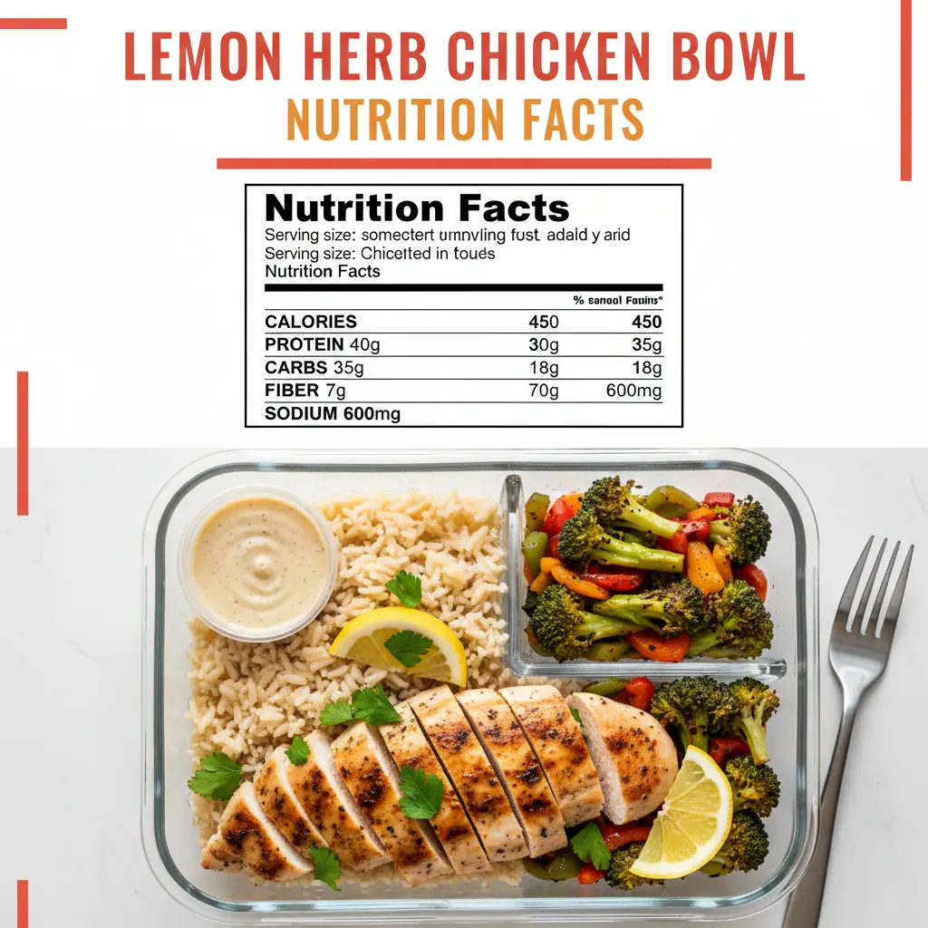 chicken bowl meal prep nutritional information