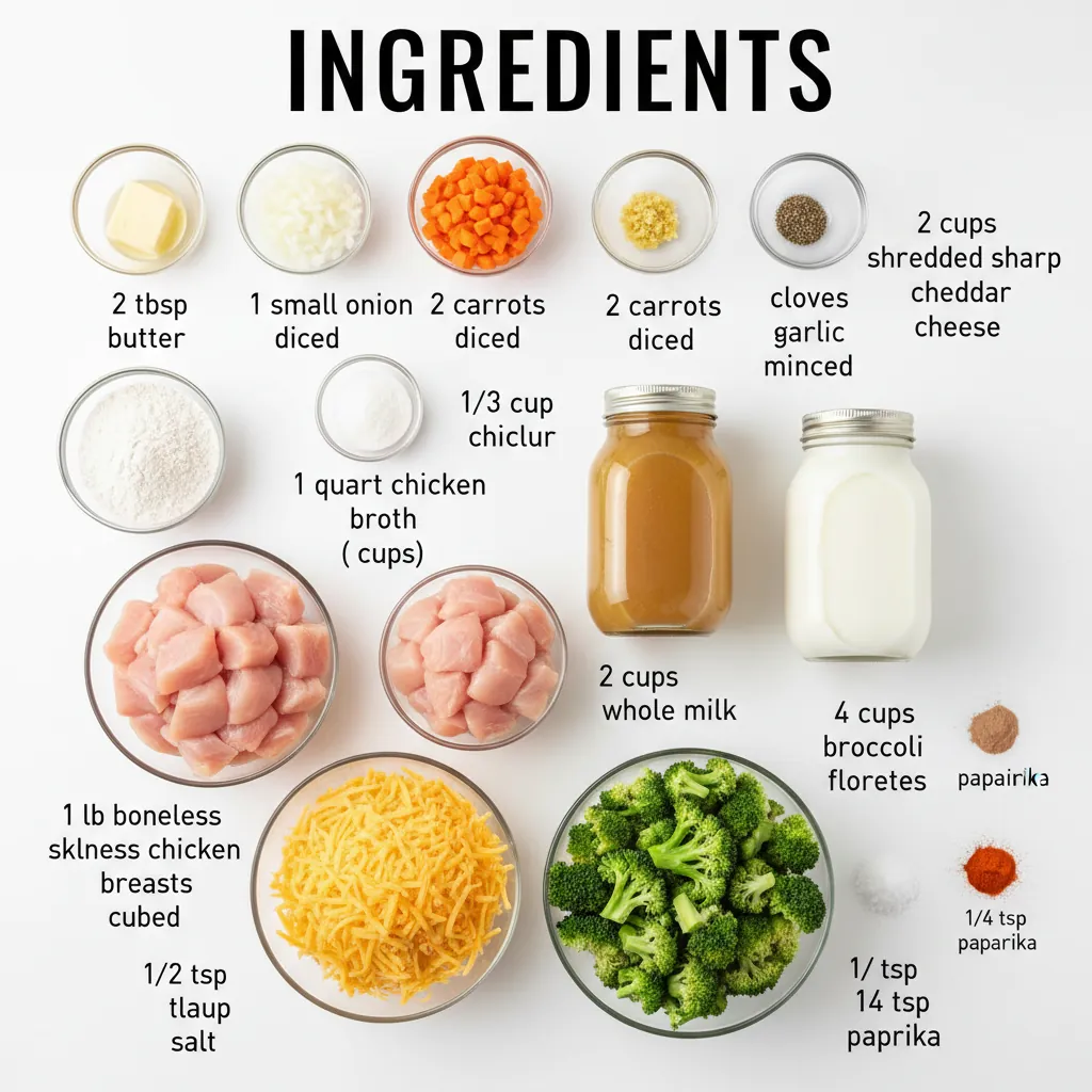 chicken broccoli cheddar soup ingredients