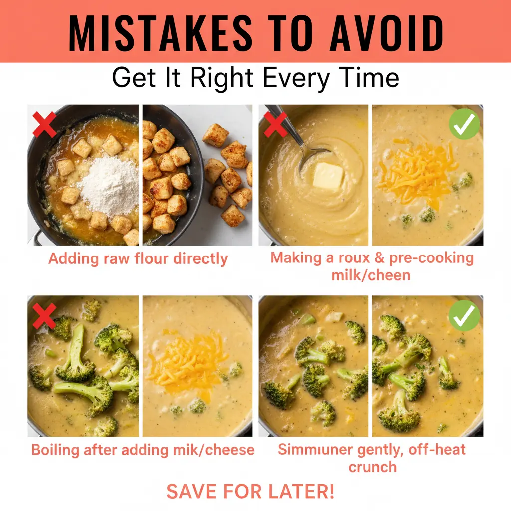 chicken broccoli cheddar soup common mistakes