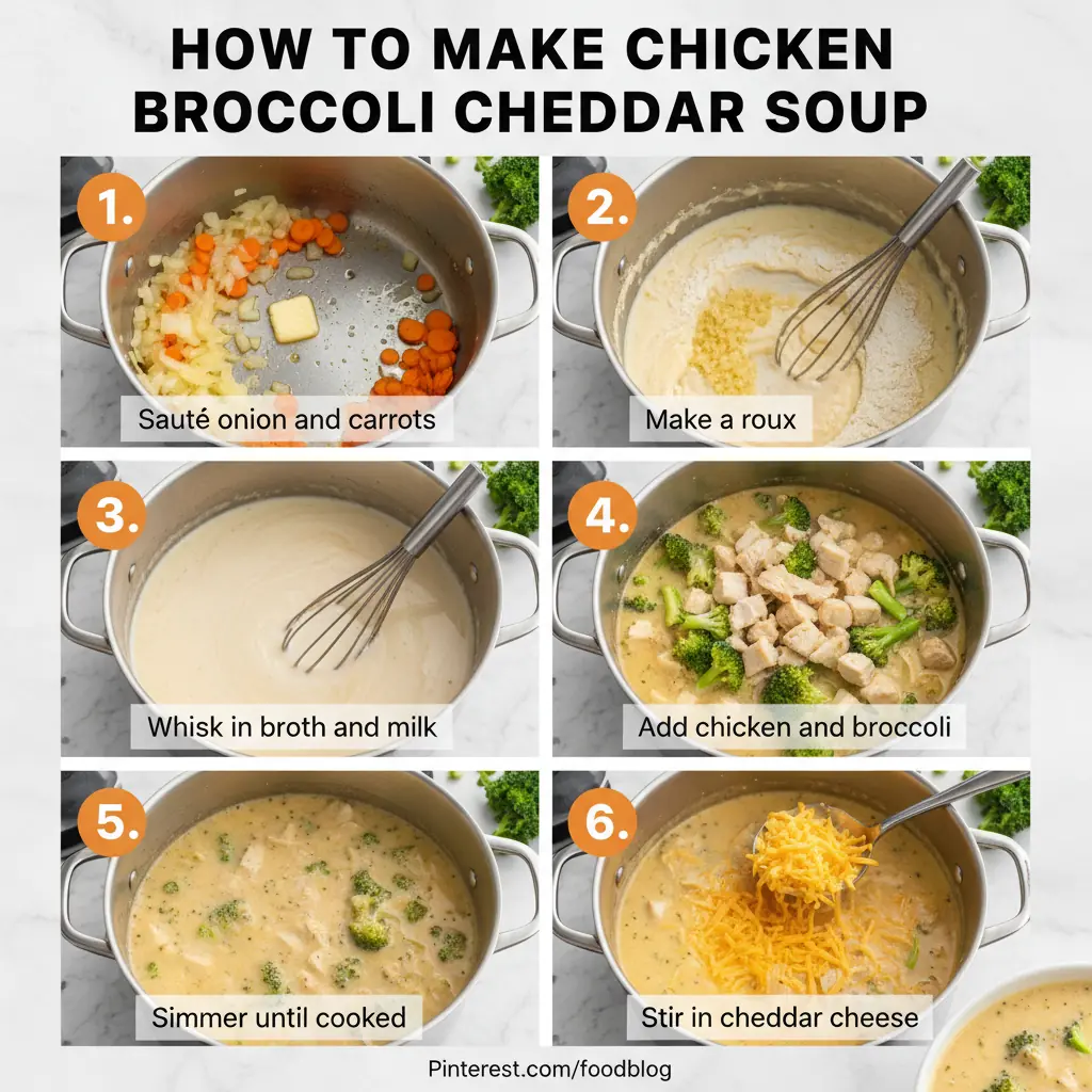 How to make chicken broccoli cheddar soup