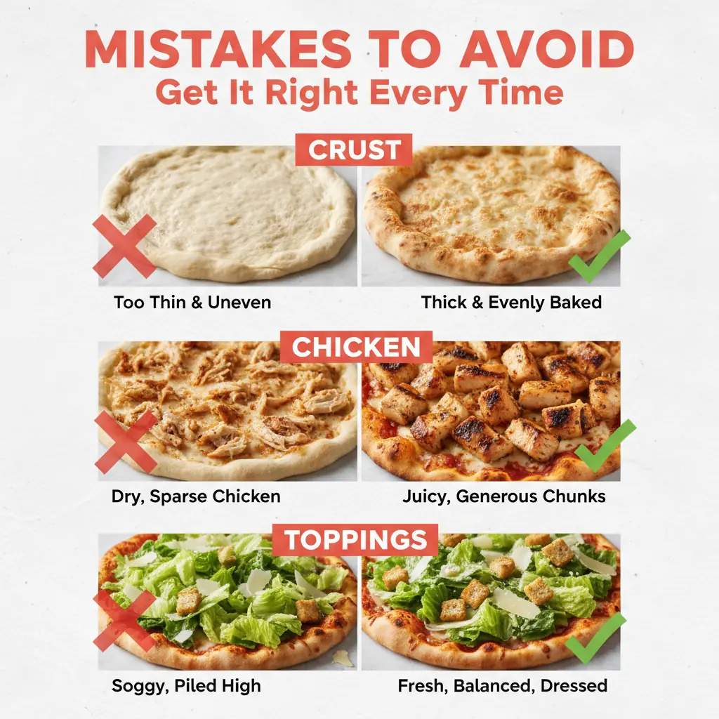 chicken caesar salad pizza recipe common mistakes