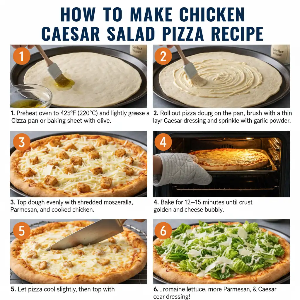How to make chicken caesar salad pizza recipe