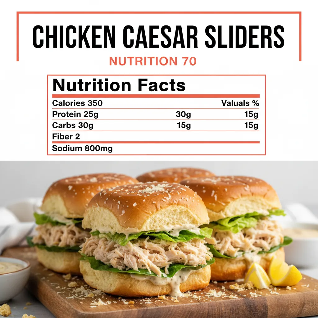 chicken caesar sliders recipe nutritional information