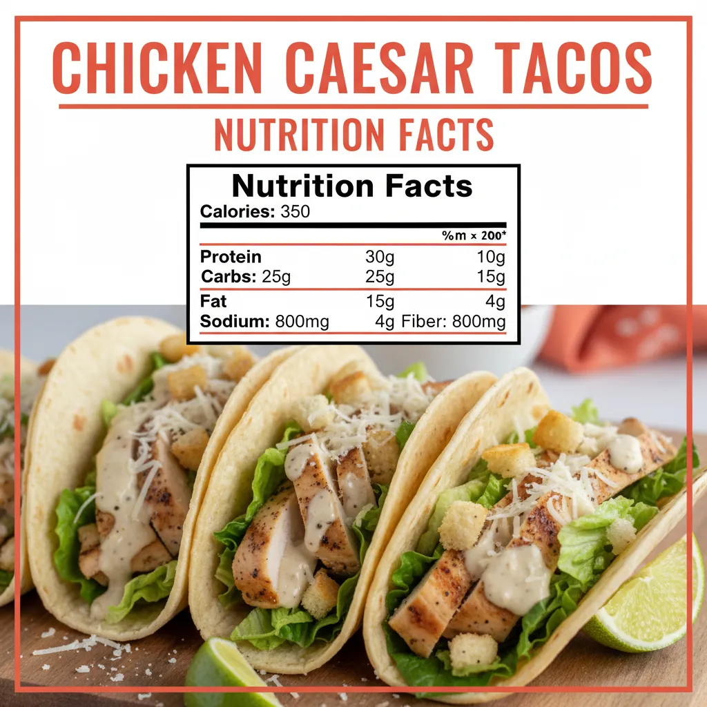 chicken caesar tacos recipe nutritional information