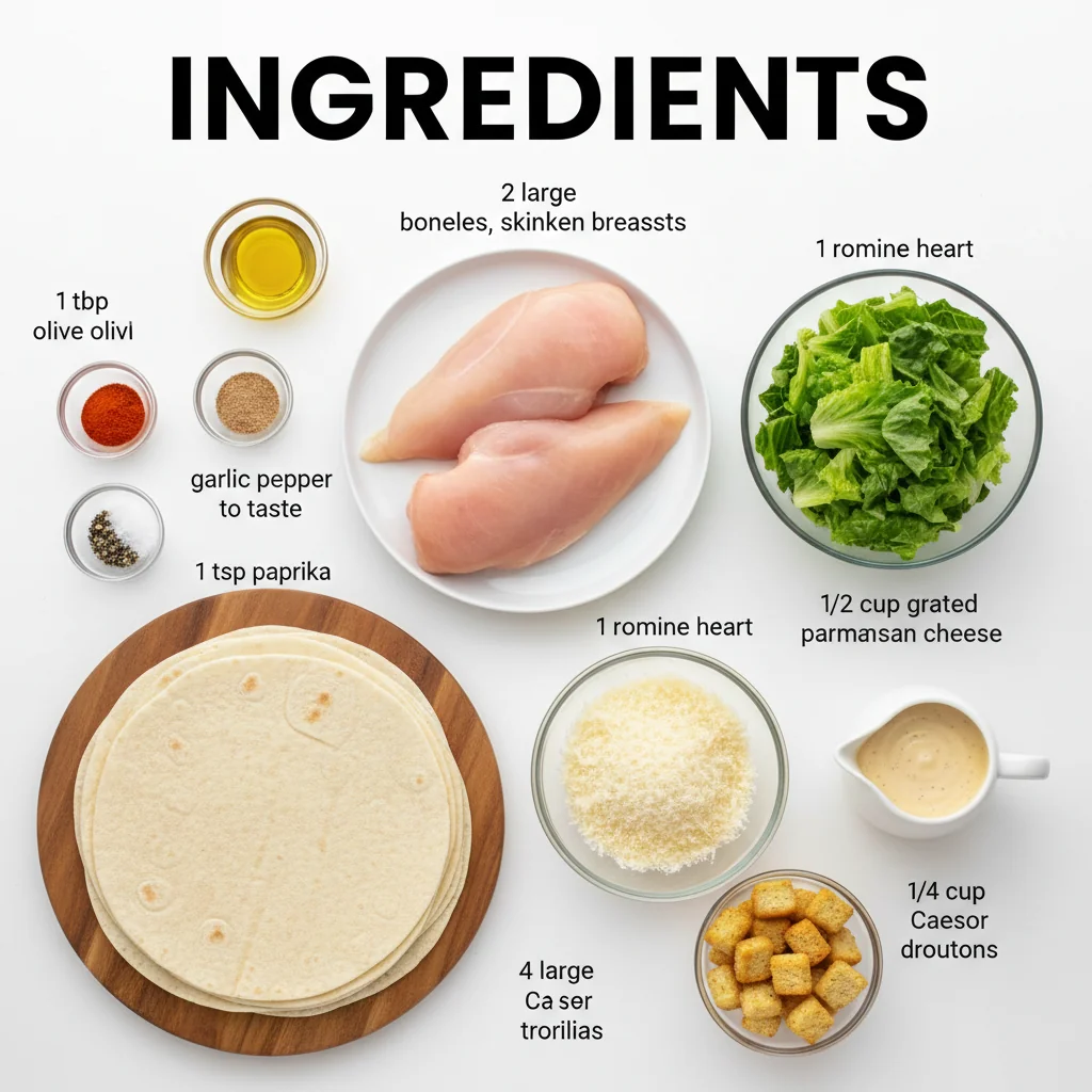 chicken caesar wrap recipe ingredients