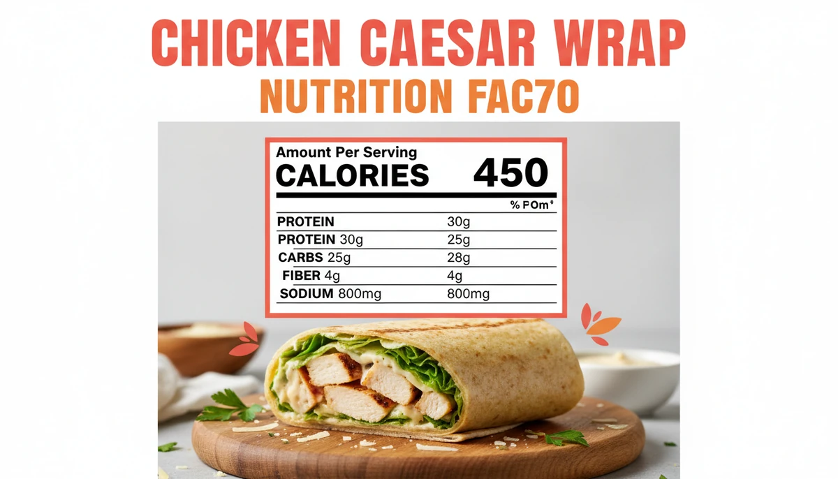 chicken caesar wrap recipe nutritional information