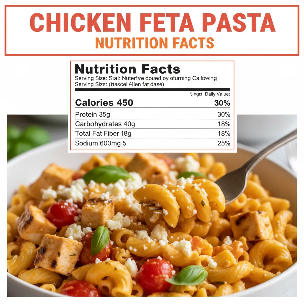 chicken feta pasta recipe nutritional information