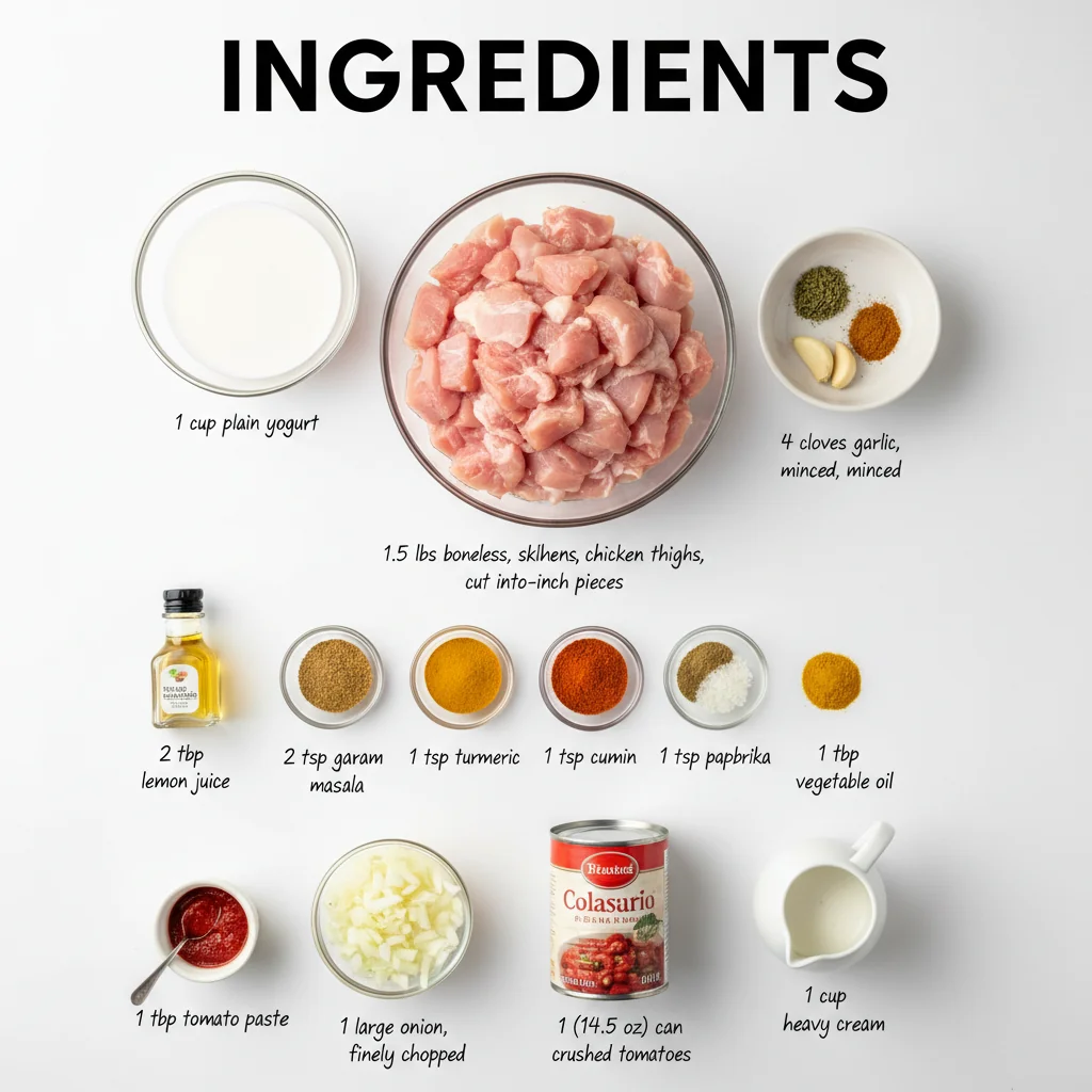 chicken tikka masala recipe ingredients