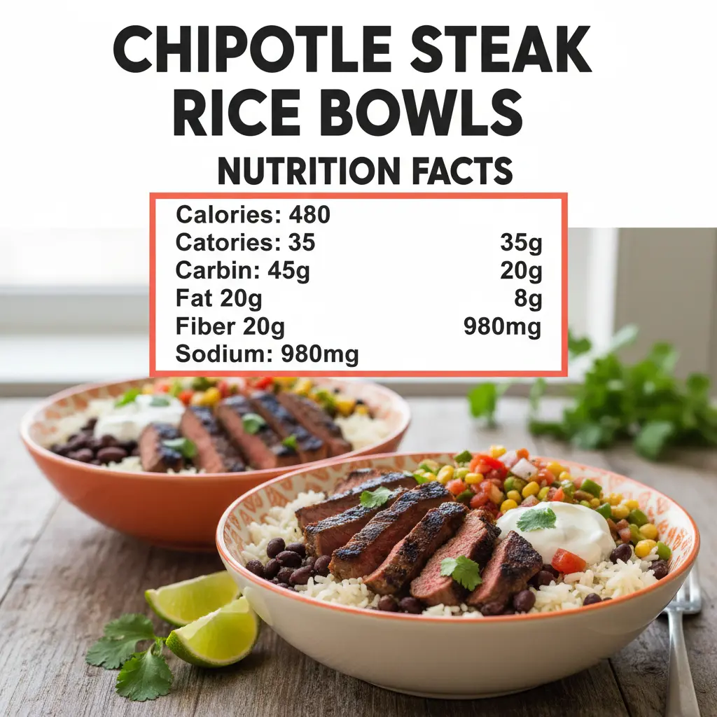 chipotle steak rice bowls nutritional information