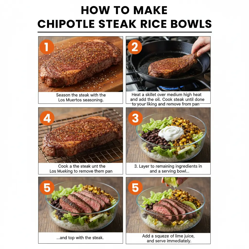How to make chipotle steak rice bowls
