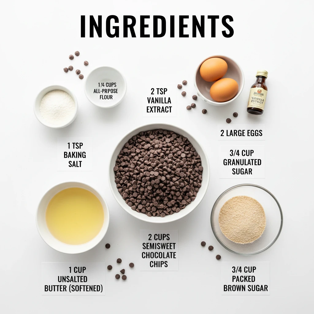chocolate chip cookie recipe ingredients