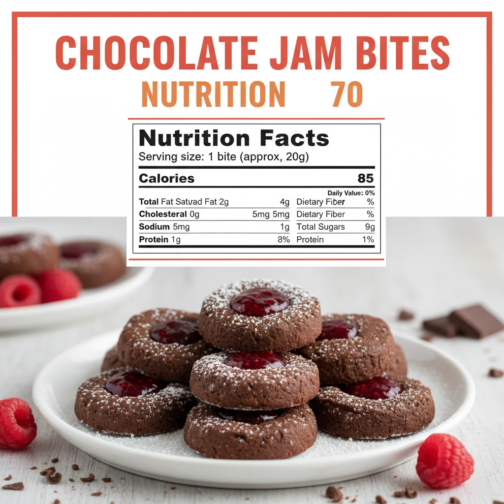 chocolate jam bites recipe nutritional information