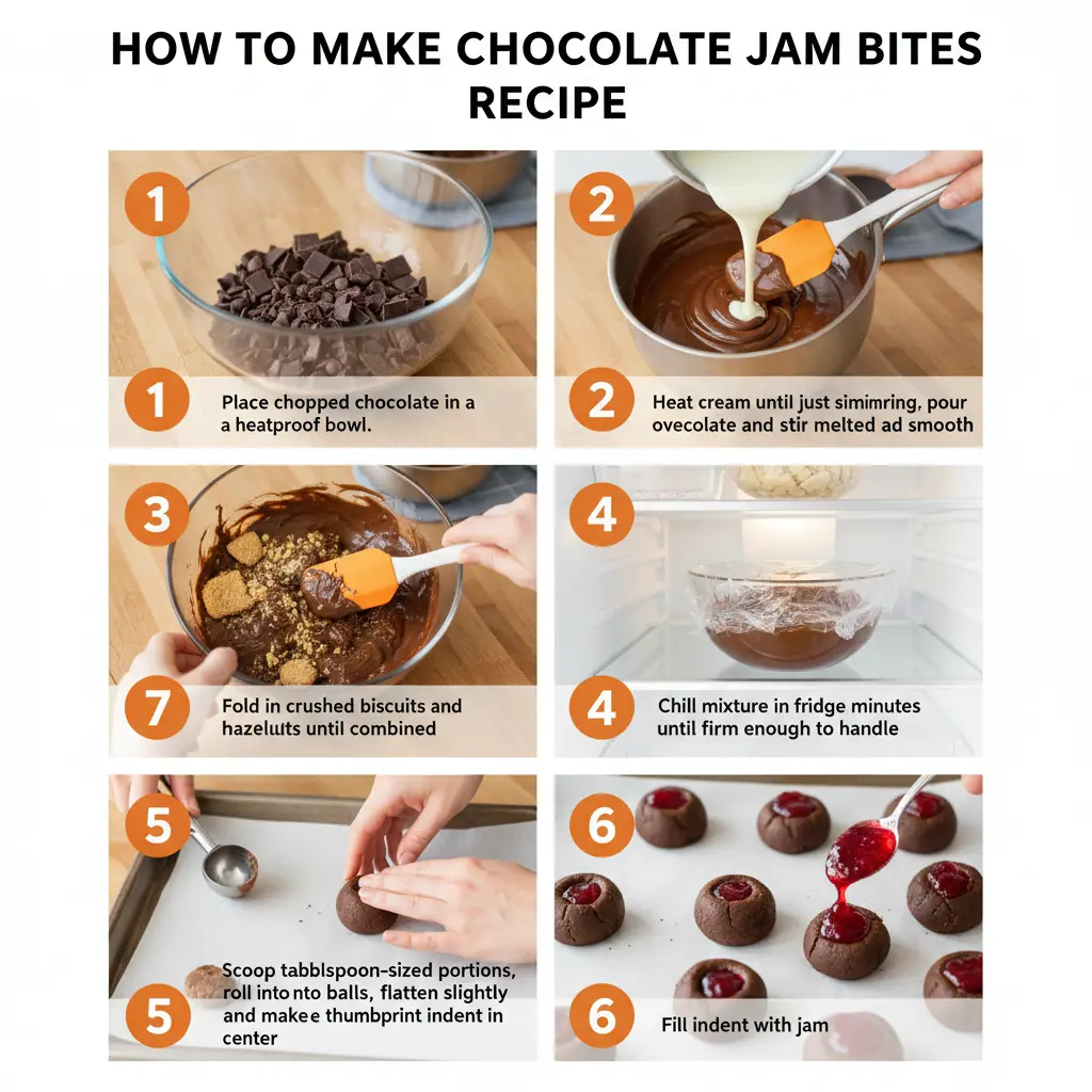 How to make chocolate jam bites recipe