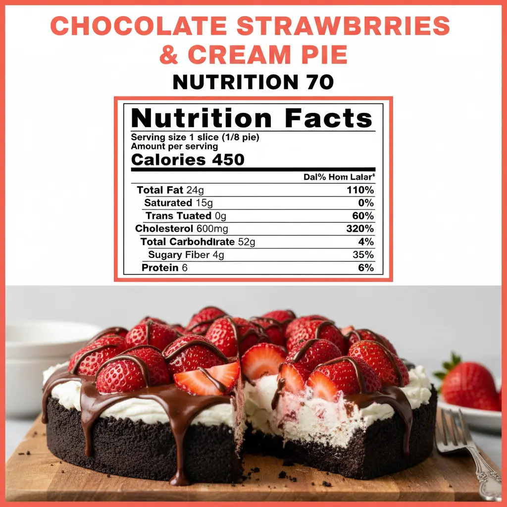 chocolate strawberries and cream pie recipe nutritional information