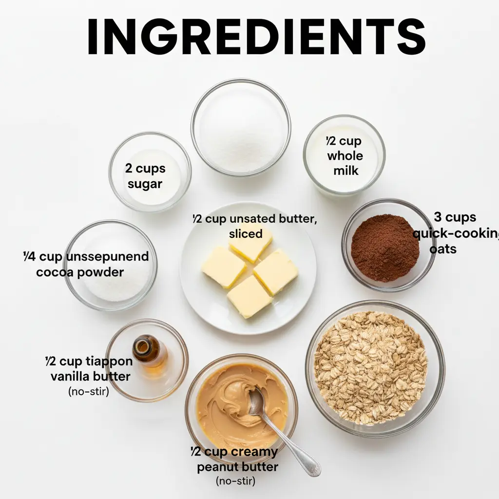 classic no bake cookies ingredients