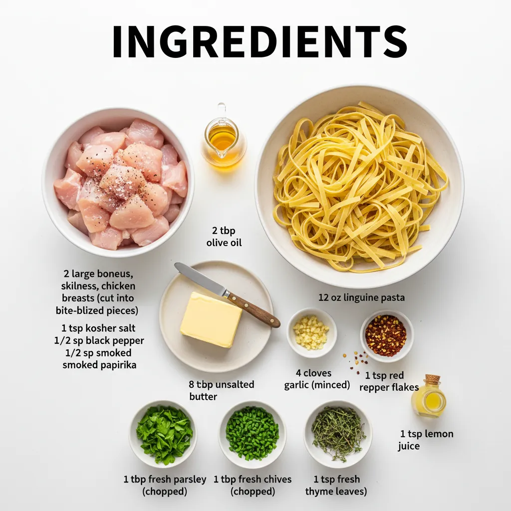 cowboy butter chicken linguine recipe ingredients