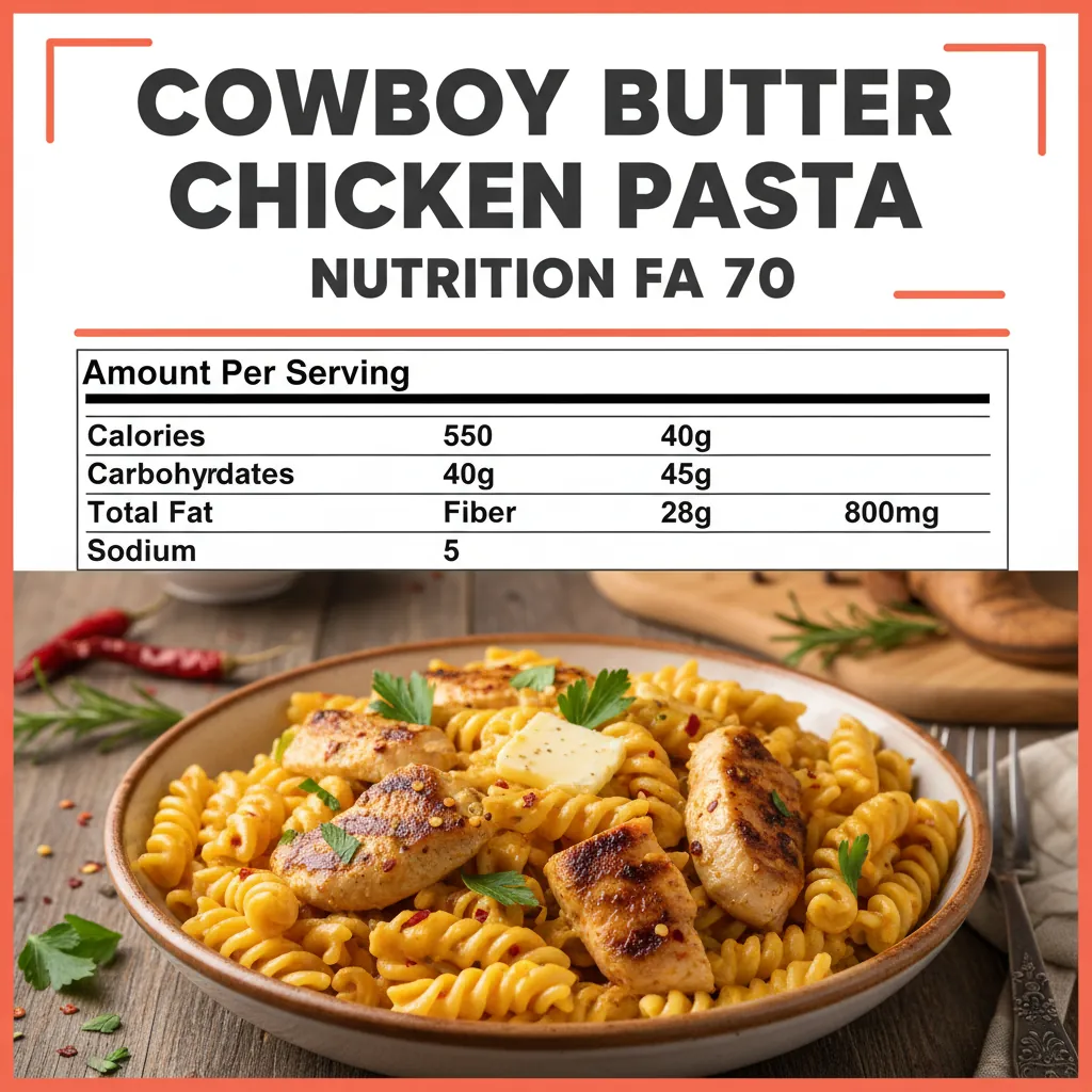 cowboy butter chicken pasta recipe nutritional information
