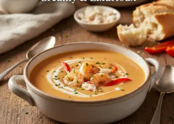 crab and shrimp bisque recipe featured