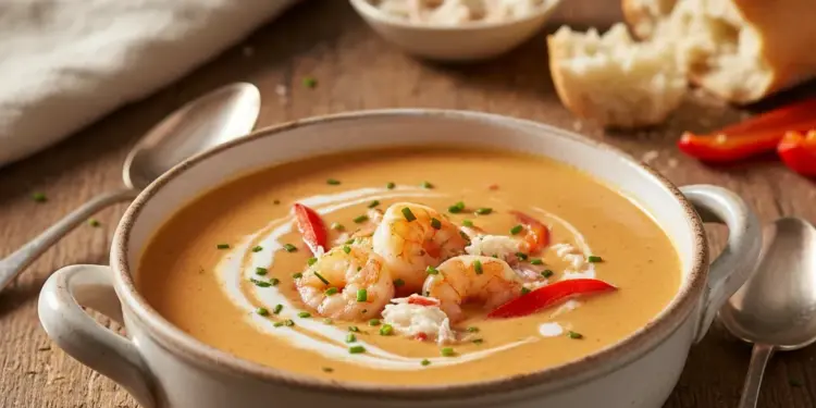crab and shrimp bisque recipe featured