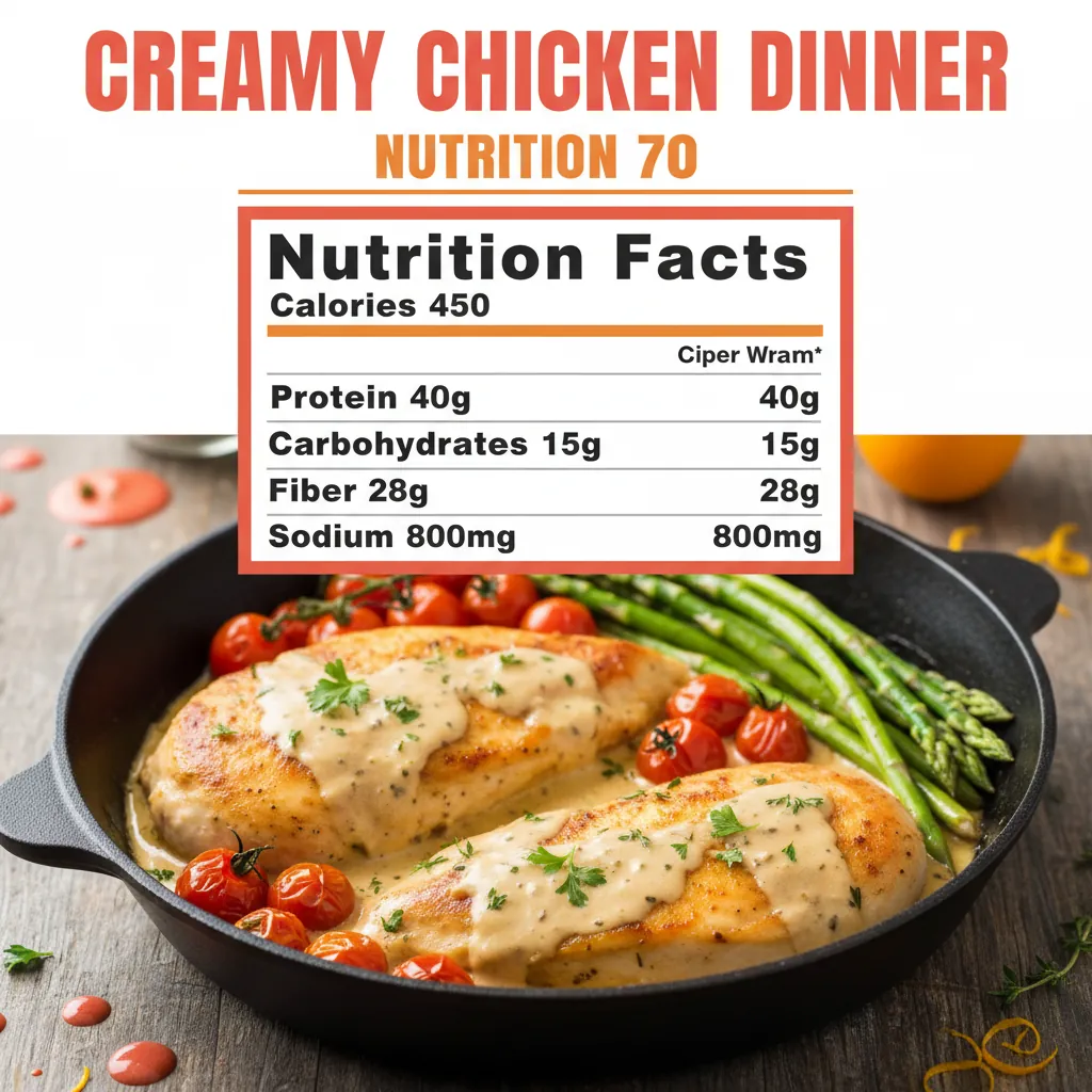 creamy chicken dinner nutritional information