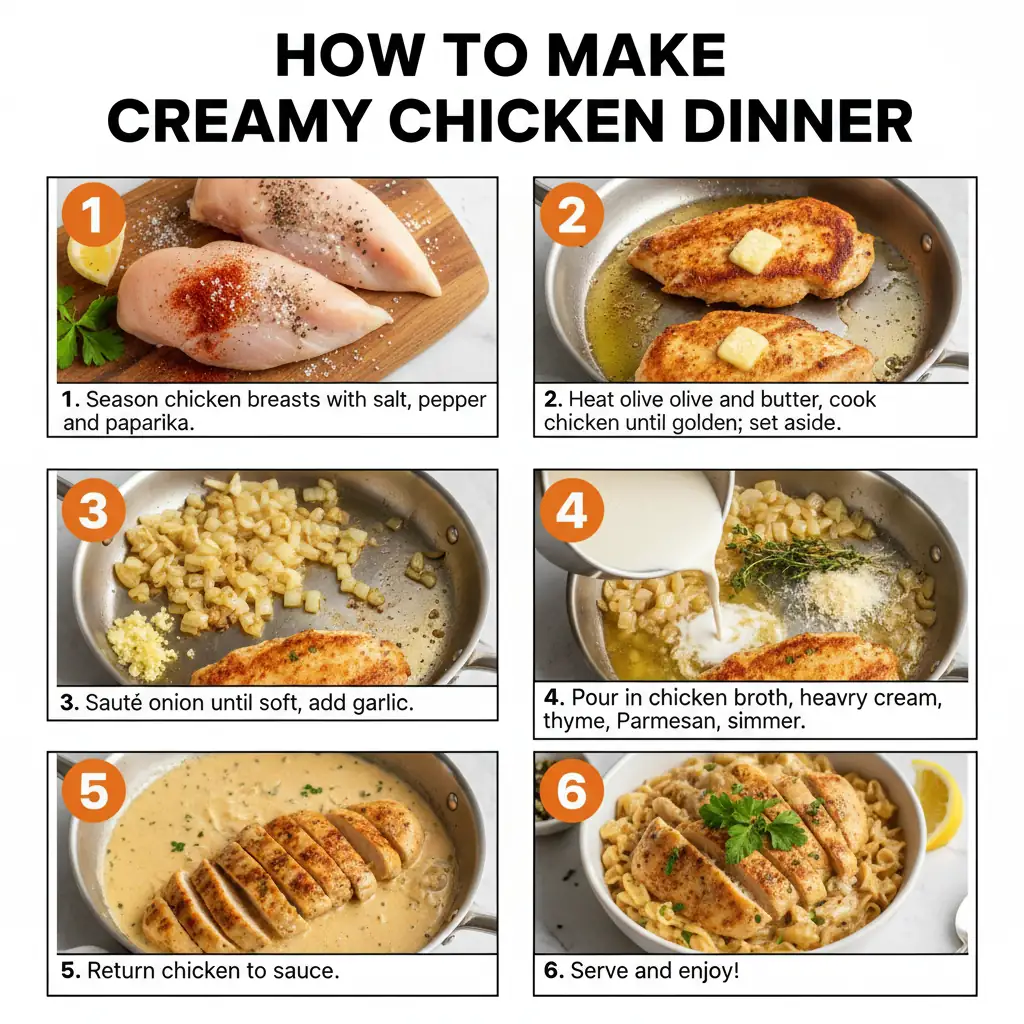 How to make creamy chicken dinner