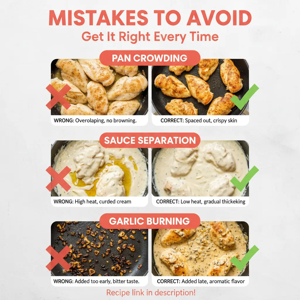 creamy garlic chicken recipe common mistakes