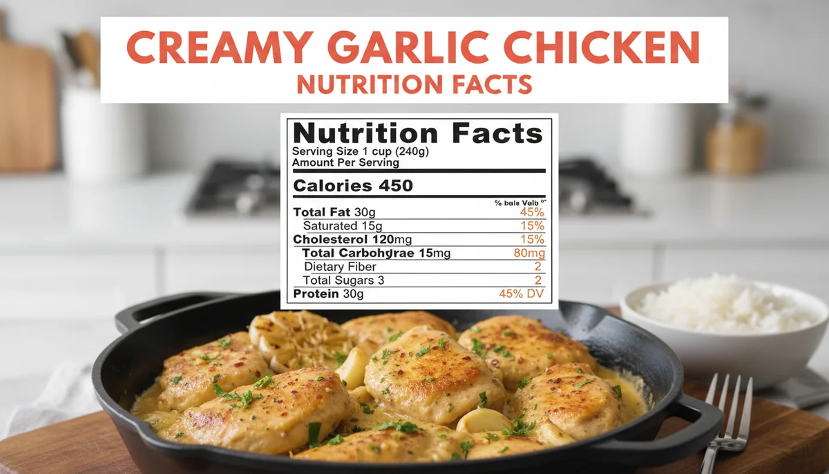 creamy garlic chicken recipe nutritional information