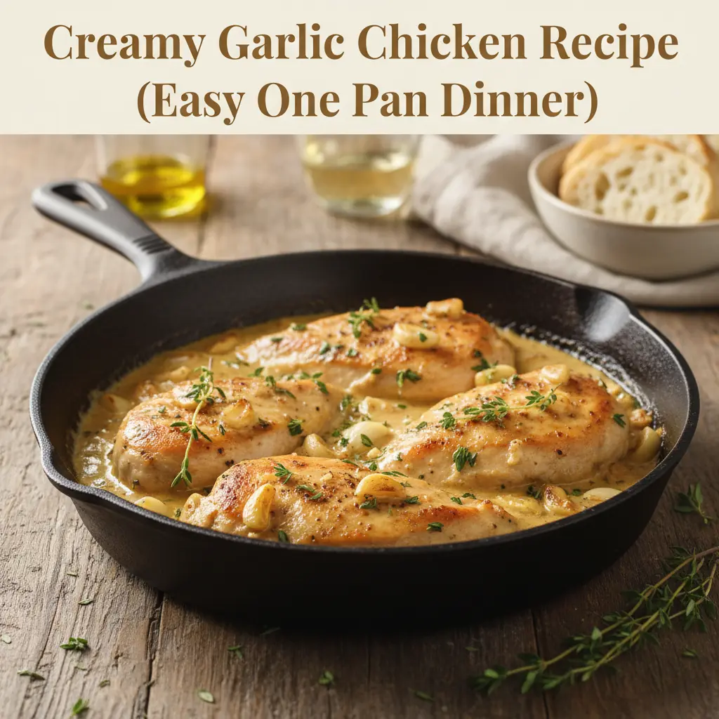 creamy garlic chicken recipe recipeCard1