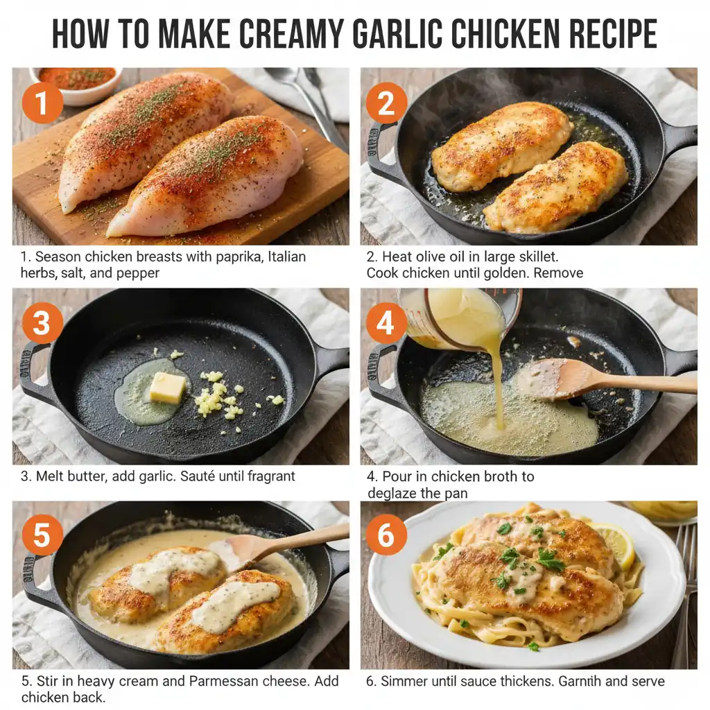How to make creamy garlic chicken recipe