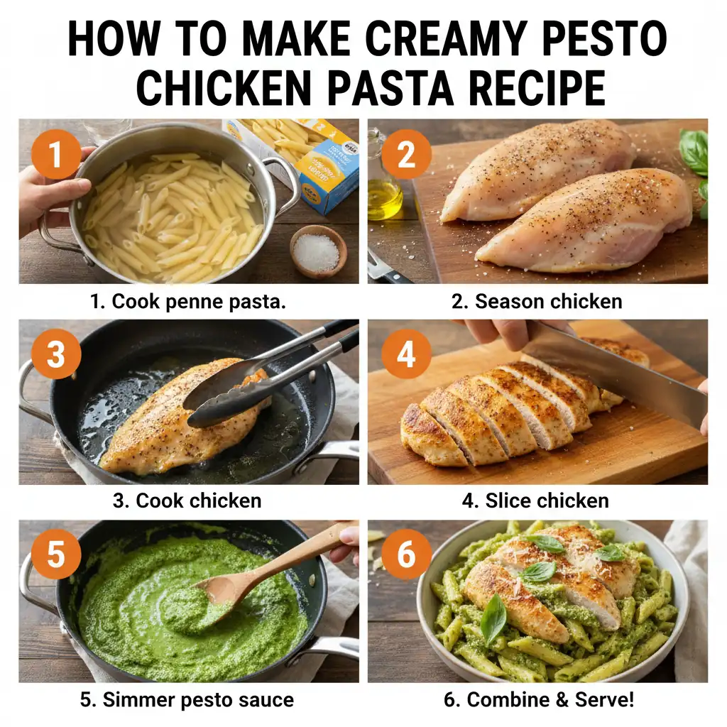 How to make creamy pesto chicken pasta recipe