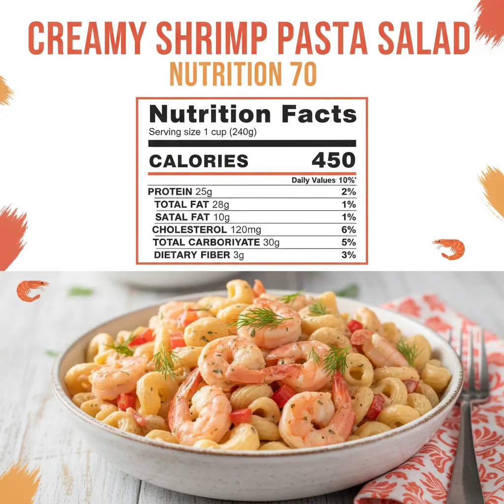 creamy shrimp pasta salad nutritional information