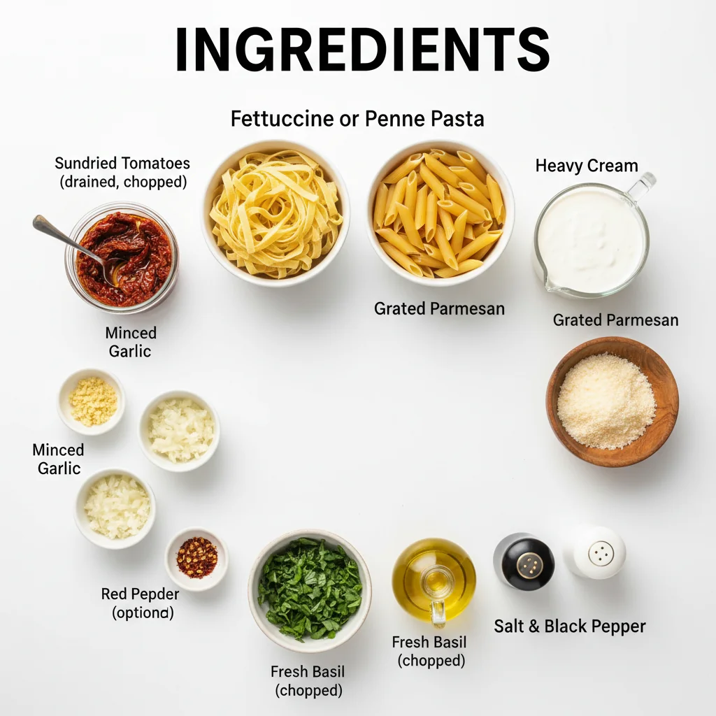 creamy sundried tomato pasta recipe ingredients