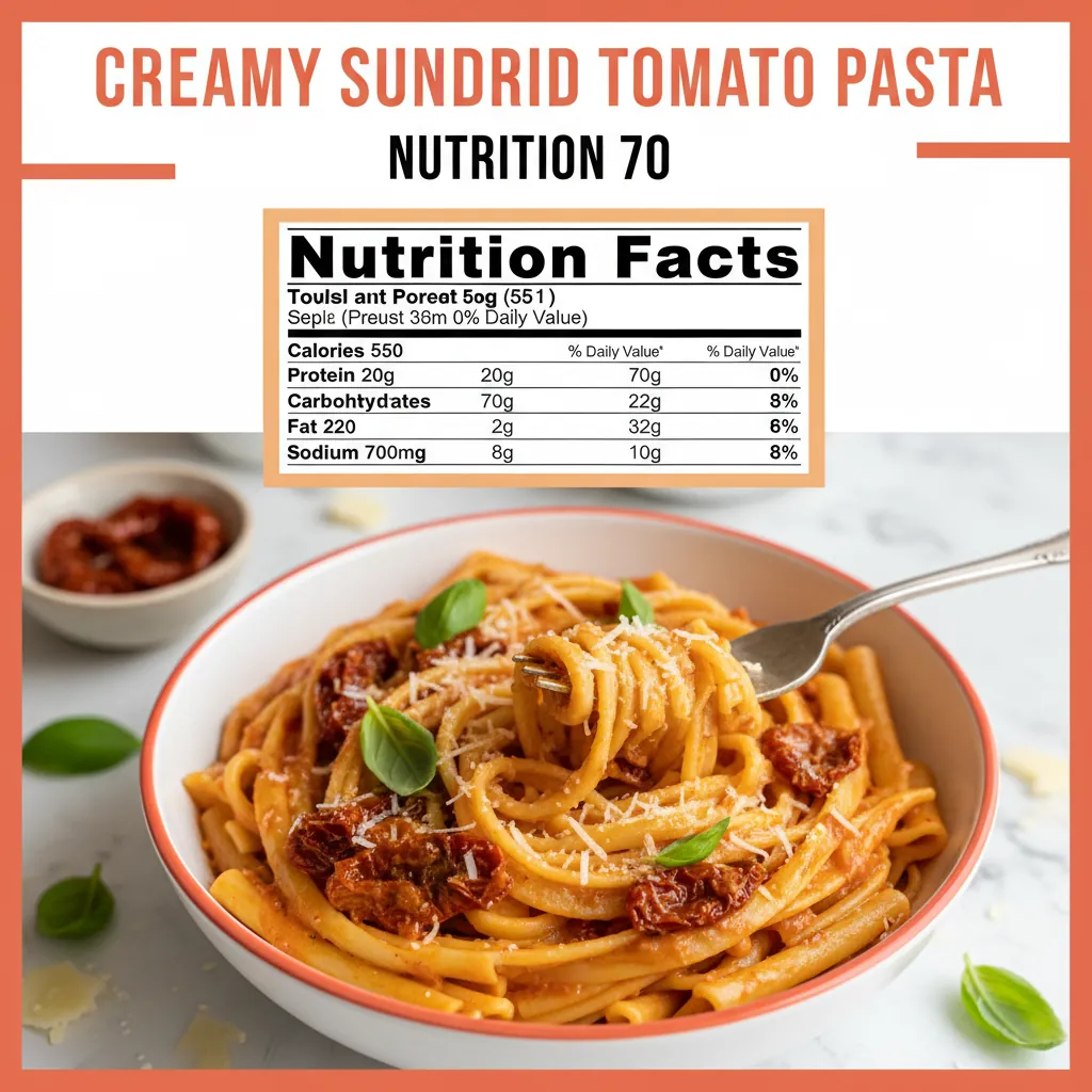 creamy sundried tomato pasta recipe nutritional information